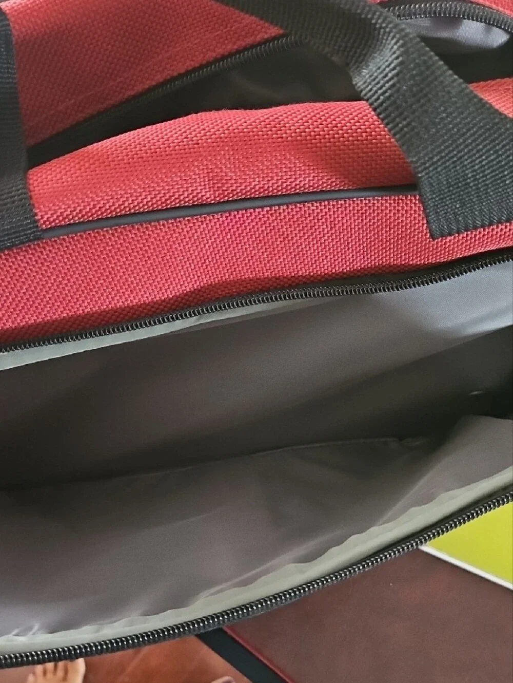 Dockers Red & Black Travel Duffel Bag with Feet